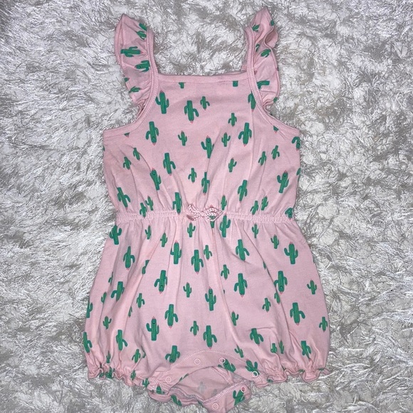 Gymboree 18/24m cactus print pink romper - Picture 1 of 5